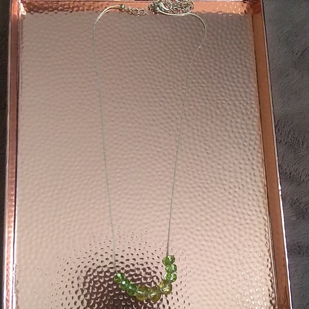 Green Glass Beaded Necklace